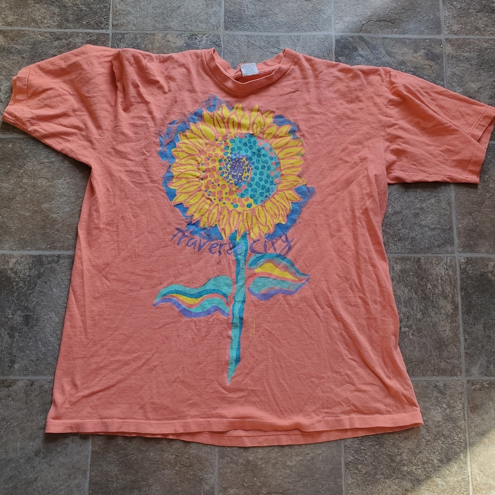 Oversized comfy coral t shirt of traverse city